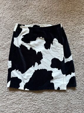 Vintage Liz Claiborne Black and White Cow Print Mini Skirt